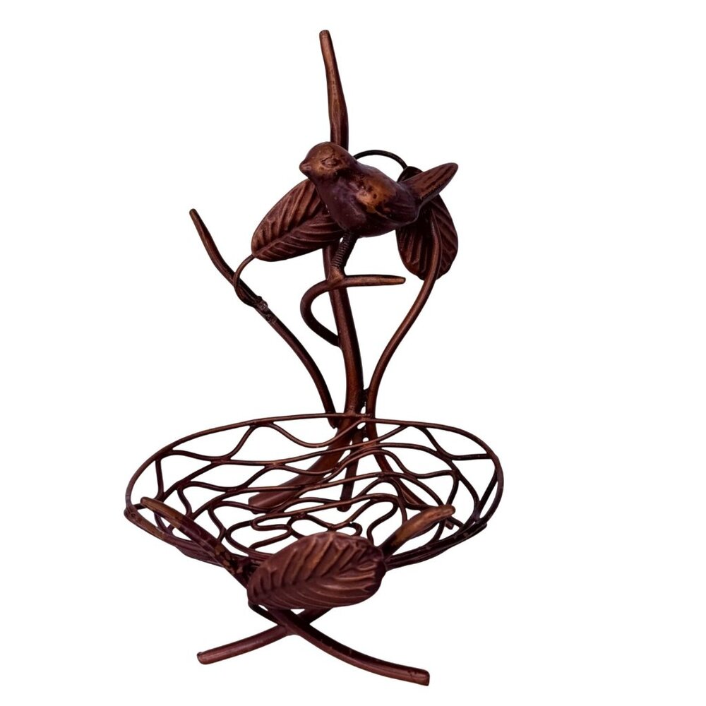 Bird Branch Nest Copper Candle Holder French Country Centerpiece